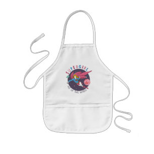 Supergirl Flying Upwards Illustration Kids Apron