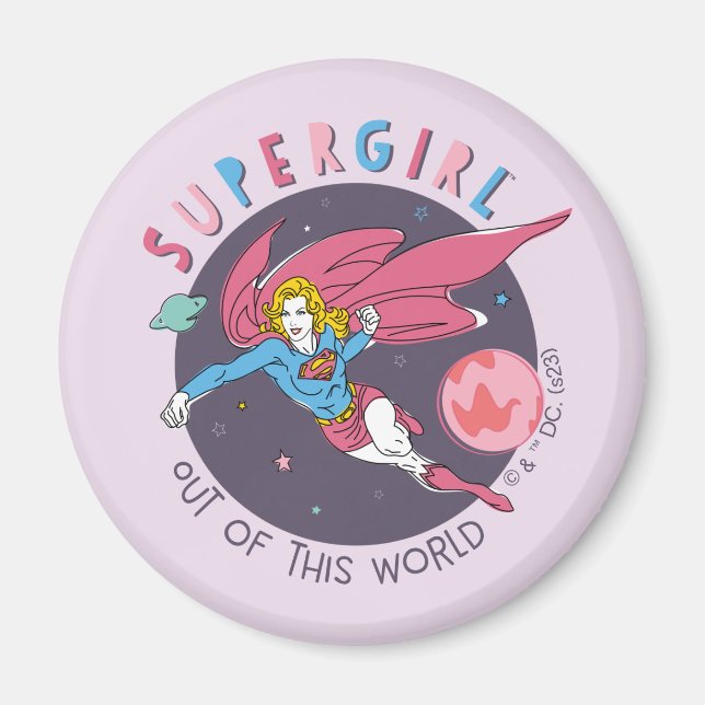 Supergirl Flying Upwards Illustration Magnet (Front)