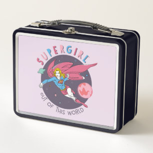 Supergirl Flying Upwards Illustration Metal Lunch Box