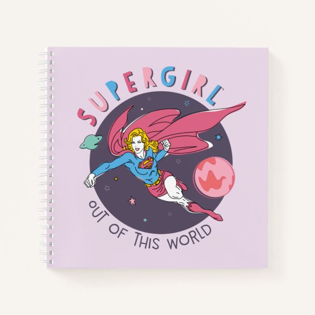 Supergirl Flying Upwards Illustration Notebook (Front)