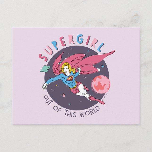 Supergirl Flying Upwards Illustration Postcard (Front)