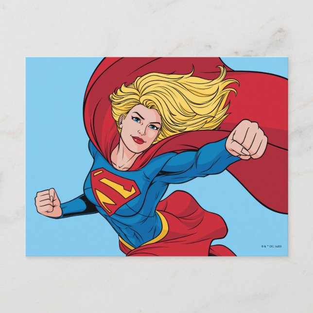 Supergirl Flying Upwards Illustration Postcard (Front)