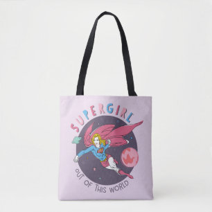 Supergirl Flying Upwards Illustration Tote Bag