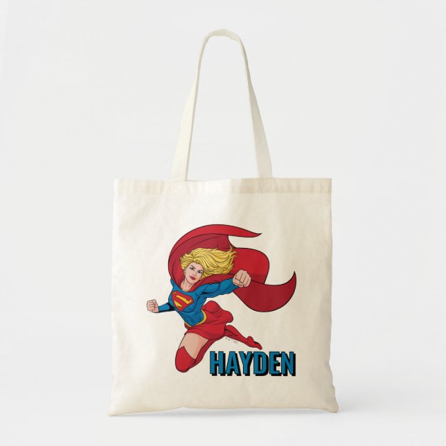 Supergirl Flying Upwards Illustration Tote Bag (Front)