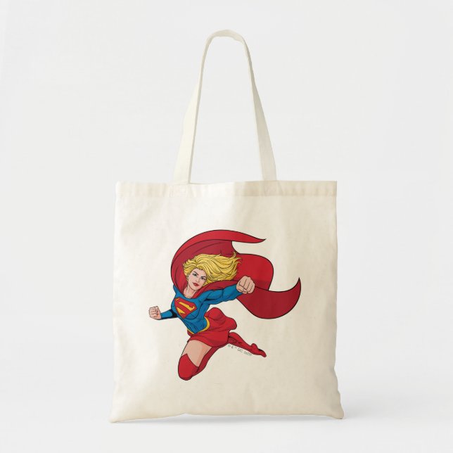 Supergirl Flying Upwards Illustration Tote Bag (Front)