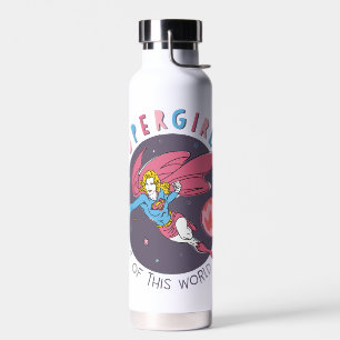 Supergirl Flying Upwards Illustration Water Bottle
