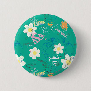 Supergirl for Peace Pattern 6 Cm Round Badge