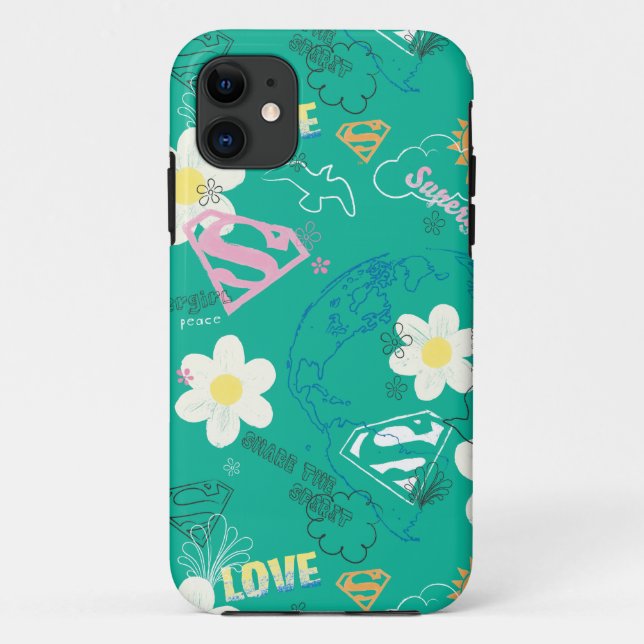 Supergirl for Peace Pattern Case-Mate iPhone Case (Back)