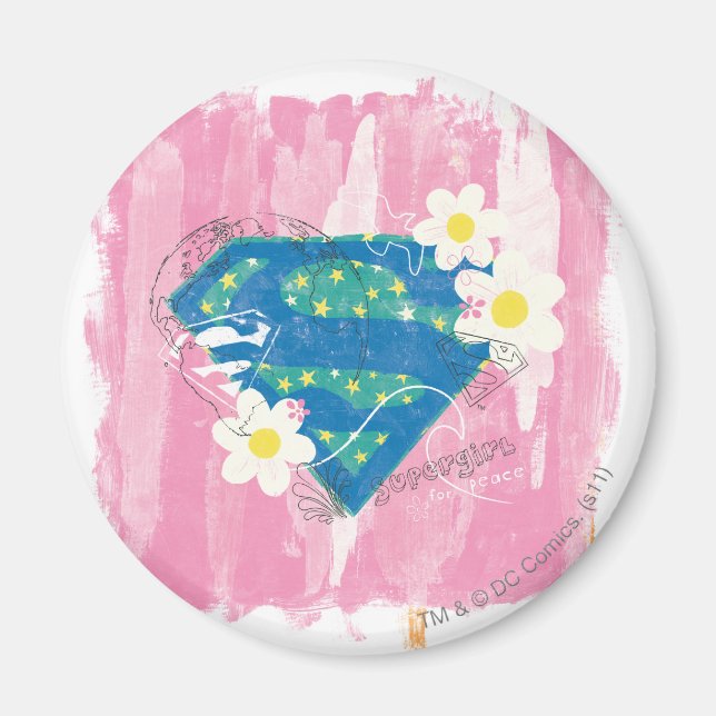 Supergirl for Peace Pink Magnet (Front)