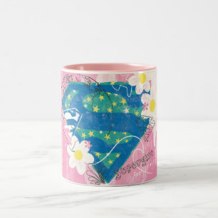 Supergirl for Peace Pink Two-Tone Coffee Mug