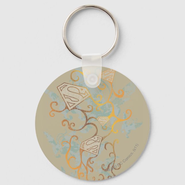 Supergirl Gold and Brown Key Ring (Front)