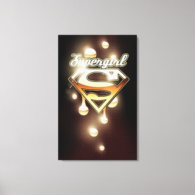 Supergirl Gold Drips Canvas Print (Front)