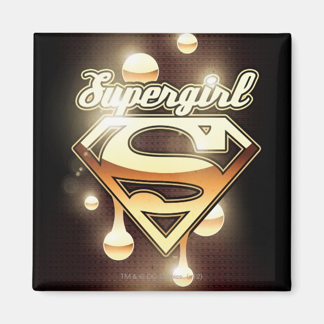 Supergirl Gold Drips Magnet (Front)