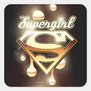 Supergirl Gold Drips Square Sticker
