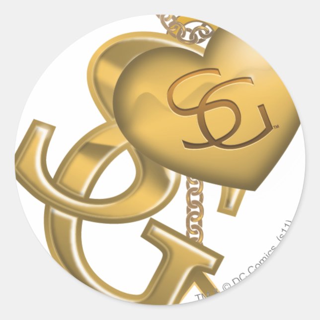 Supergirl Gold Locket Classic Round Sticker (Front)