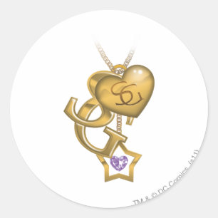 Supergirl Gold Locket Classic Round Sticker