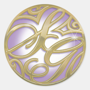 Supergirl Gold & Purple Circle Logo Classic Round Sticker
