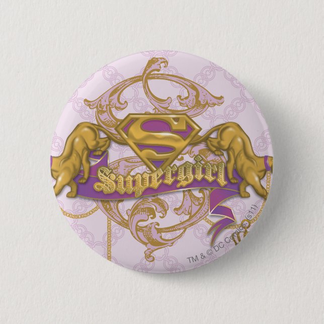Supergirl Golden Cat 3 6 Cm Round Badge (Front)