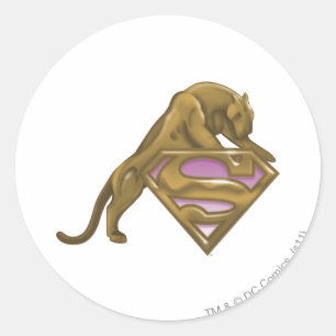Supergirl Golden Cat Classic Round Sticker