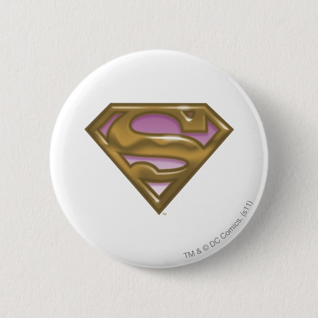 Supergirl Golden Logo 6 Cm Round Badge (Front)