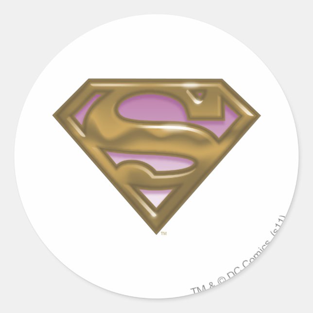 Supergirl Golden Logo Classic Round Sticker (Front)