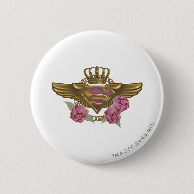 Supergirl Golden Wings 6 Cm Round Badge (Front)