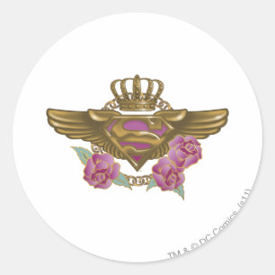 Supergirl Golden Wings Classic Round Sticker