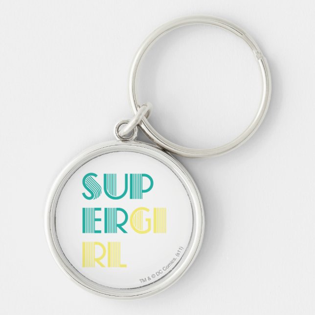 Supergirl Green and Yellow Key Ring (Front)