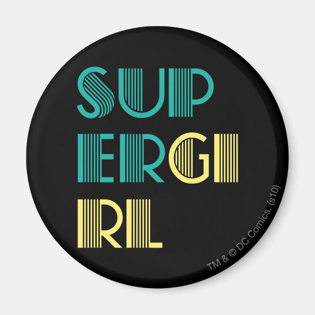 Supergirl Green and Yellow Magnet (Front)