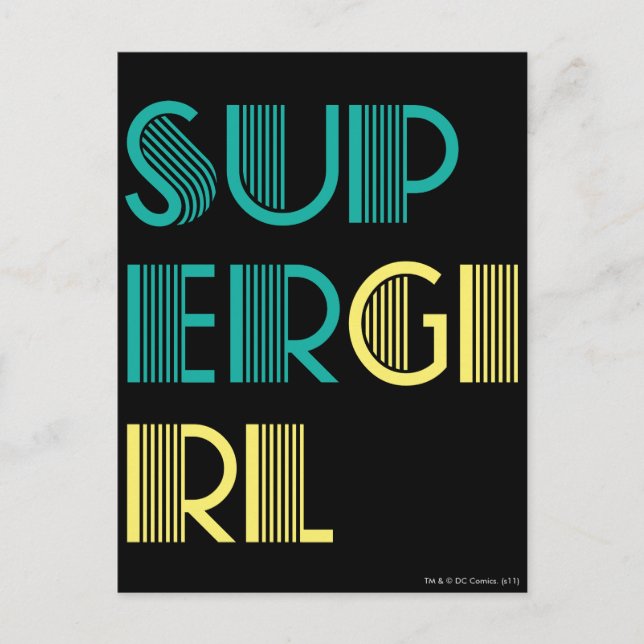 Supergirl Green and Yellow Postcard (Front)