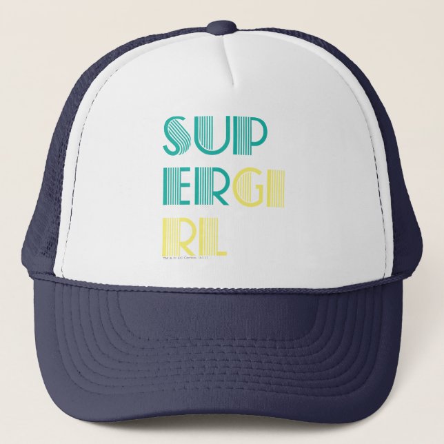 Supergirl Green and Yellow Trucker Hat (Front)