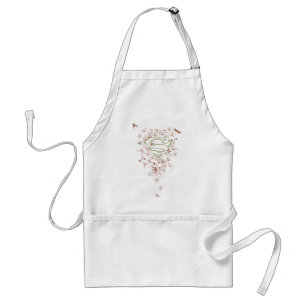 Supergirl Green Floral Logo Standard Apron