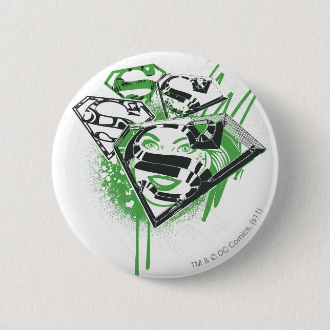 Supergirl Green Spills 6 Cm Round Badge (Front)