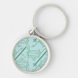 Supergirl Green Vine Logo Pattern Key Ring