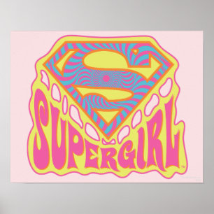 Supergirl Groovy Logo Poster
