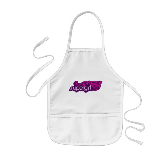 Supergirl Groovy Name and S-Shield Kids Apron (Front)