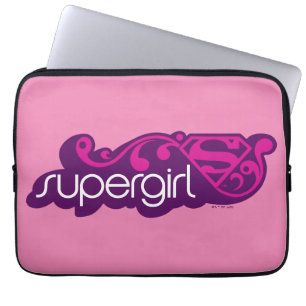 Supergirl Groovy Name and S-Shield Laptop Sleeve
