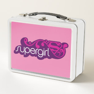 Supergirl Groovy Name and S-Shield Metal Lunch Box