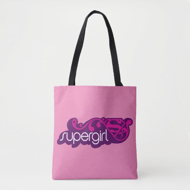 Supergirl Groovy Name and S-Shield Tote Bag (Front)
