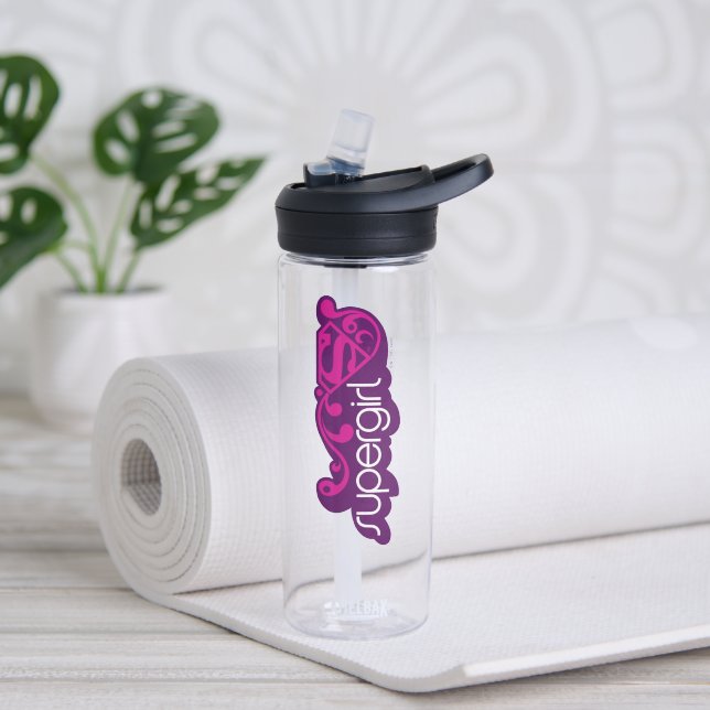 Supergirl Groovy Name and S-Shield Water Bottle (Yoga)