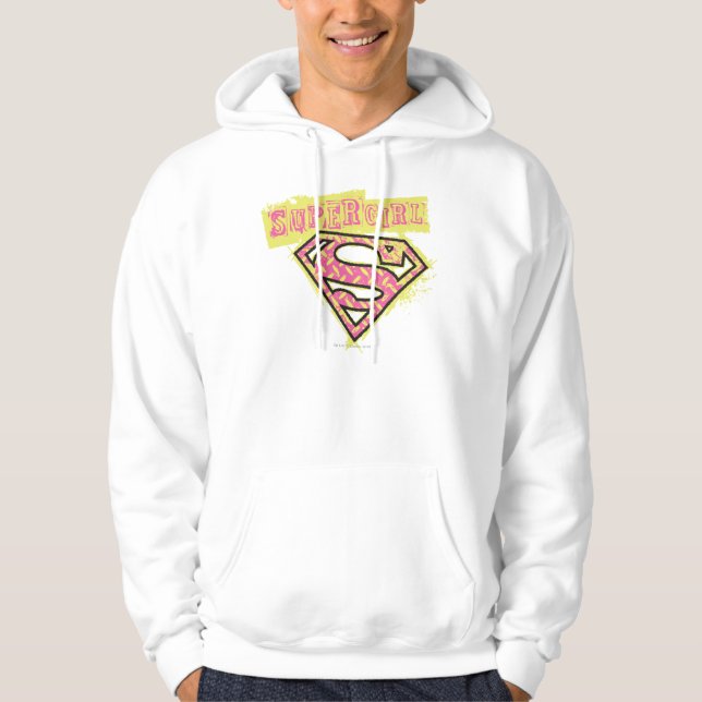 Supergirl Grunge Logo Pink Hoodie (Front)