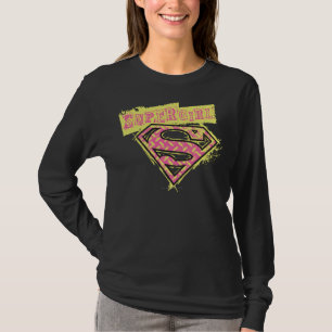 Supergirl Grunge Logo Pink T-Shirt
