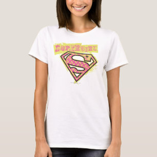 Supergirl Grunge Logo Pink T-Shirt
