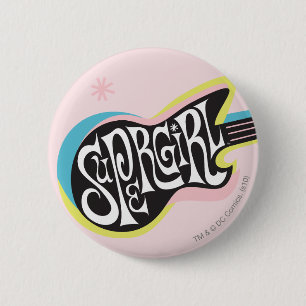 Supergirl Guitar 6 Cm Round Badge