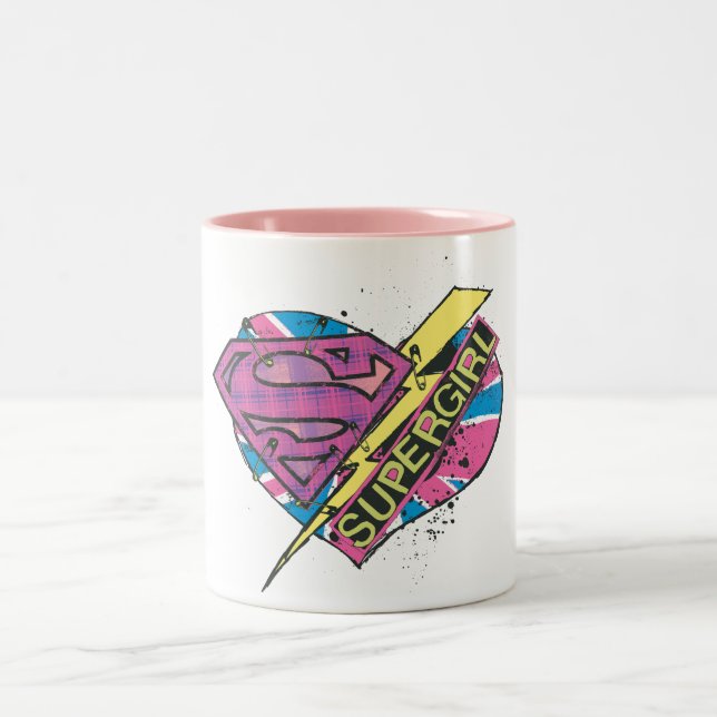 Supergirl Heart and Bolt Two-Tone Coffee Mug (Center)