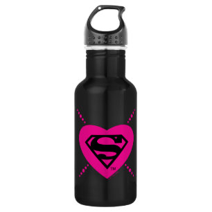 Supergirl Hearts Diagonal Pattern 532 Ml Water Bottle