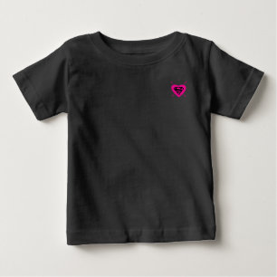 Supergirl Hearts Diagonal Pattern Baby T-Shirt