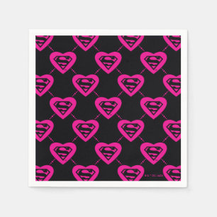 Supergirl Hearts Diagonal Pattern Napkin