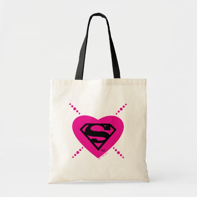 Supergirl Hearts Diagonal Pattern Tote Bag (Front)