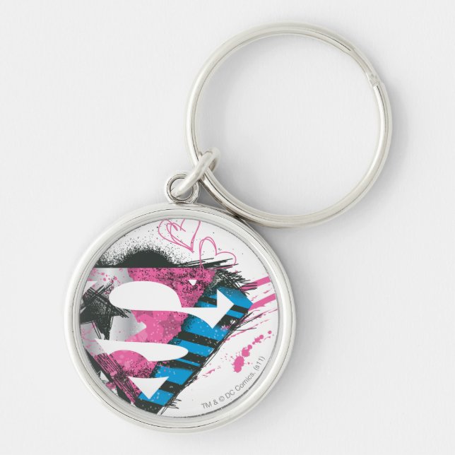 Supergirl Hearts Logo Key Ring (Front)